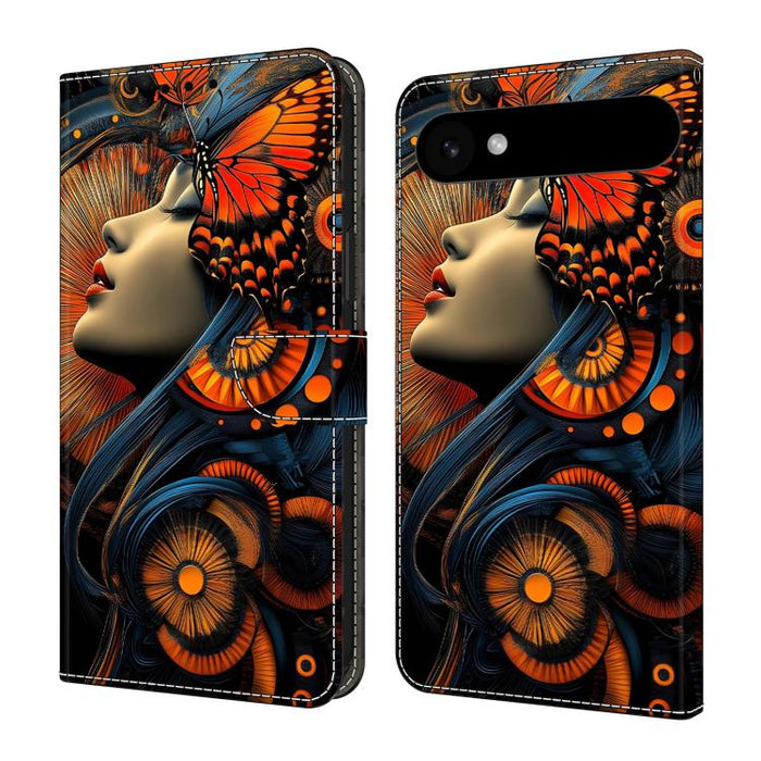 Funda para teléfono de cuero vegano pintado con efecto cristal, For iPhone 18 Pro / 17 Pro, For iPhone 18 Pro Max / 17 Pro Max, For iPhone 17e / 16e, For iPhone 17, For iPhone Air, For iPhone 16 Pro Max