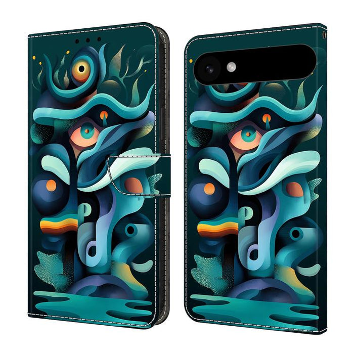 Funda para teléfono de cuero vegano pintado con efecto cristal, For iPhone 18 Pro / 17 Pro, For iPhone 18 Pro Max / 17 Pro Max, For iPhone 17e / 16e, For iPhone 17, For iPhone Air, For iPhone 16 Pro Max