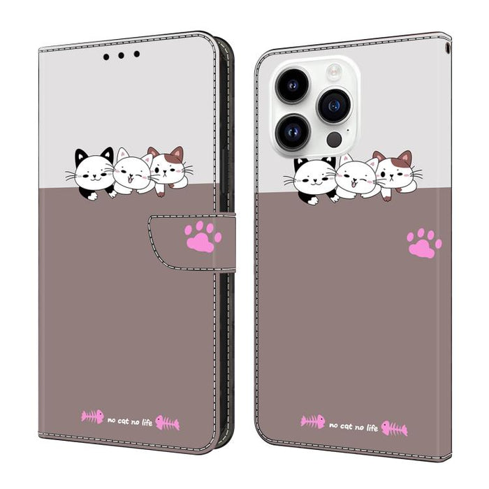 Funda para teléfono de cuero vegano pintado con efecto cristal, For iPhone 18 Pro / 17 Pro, For iPhone 18 Pro Max / 17 Pro Max, For iPhone 17e / 16e, For iPhone 17, For iPhone Air, For iPhone 16 Pro Max