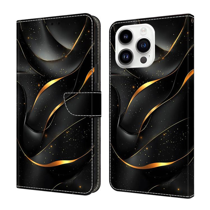 Funda para teléfono de cuero vegano pintado con efecto cristal, For iPhone 18 Pro / 17 Pro, For iPhone 18 Pro Max / 17 Pro Max, For iPhone 17e / 16e, For iPhone 17, For iPhone Air, For iPhone 16 Pro Max