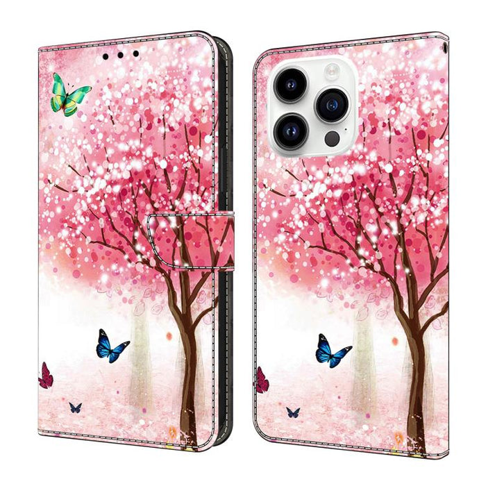 Funda para teléfono de cuero vegano pintado con efecto cristal, For iPhone 18 Pro / 17 Pro, For iPhone 18 Pro Max / 17 Pro Max, For iPhone 17e / 16e, For iPhone 17, For iPhone Air, For iPhone 16 Pro Max