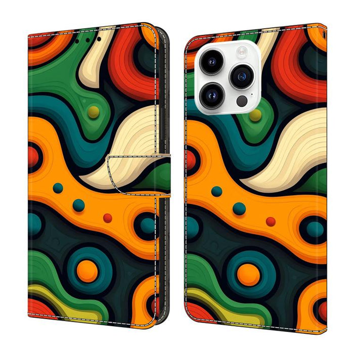 Funda para teléfono de cuero vegano pintado con efecto cristal, For iPhone 18 Pro / 17 Pro, For iPhone 18 Pro Max / 17 Pro Max, For iPhone 17e / 16e, For iPhone 17, For iPhone Air, For iPhone 16 Pro Max