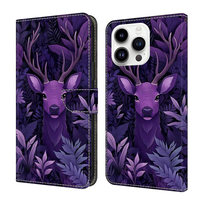 Funda para teléfono de cuero vegano pintado con efecto cristal, For iPhone 18 Pro / 17 Pro, For iPhone 18 Pro Max / 17 Pro Max, For iPhone 17e / 16e, For iPhone 17, For iPhone Air, For iPhone 16 Pro Max