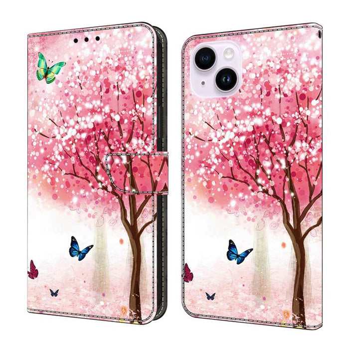 Funda para teléfono de cuero vegano pintado con efecto cristal, For iPhone 16 Pro, For iPhone 16 Plus, For iPhone 16, For iPhone 15 Pro Max, For iPhone 15 Pro, For iPhone 15 Plus