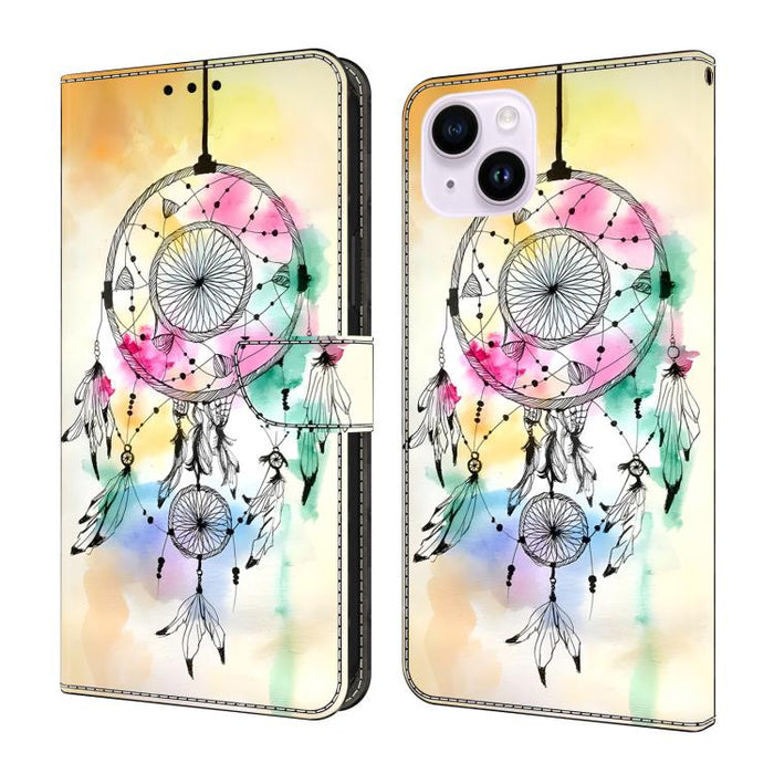 Funda para teléfono de cuero vegano pintado con efecto cristal, For iPhone 16 Pro, For iPhone 16 Plus, For iPhone 16, For iPhone 15 Pro Max, For iPhone 15 Pro, For iPhone 15 Plus