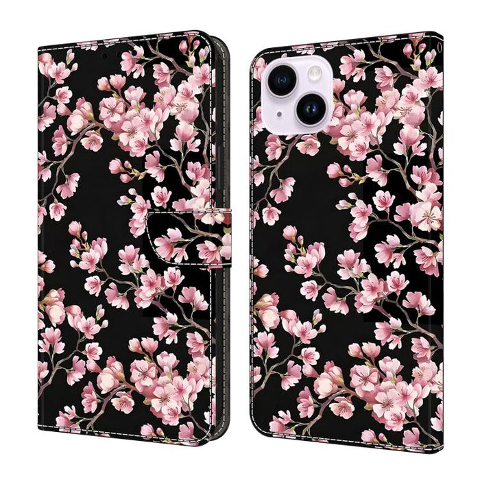 Funda para teléfono de cuero vegano pintado con efecto cristal, For iPhone 16 Pro, For iPhone 16 Plus, For iPhone 16, For iPhone 15 Pro Max, For iPhone 15 Pro, For iPhone 15 Plus