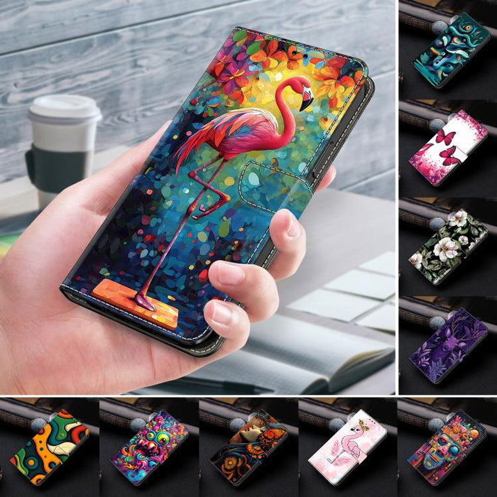 Funda para teléfono de cuero vegano pintado con efecto cristal, For iPhone 18 Pro / 17 Pro, For iPhone 18 Pro Max / 17 Pro Max, For iPhone 17e / 16e, For iPhone 17, For iPhone Air, For iPhone 16 Pro Max