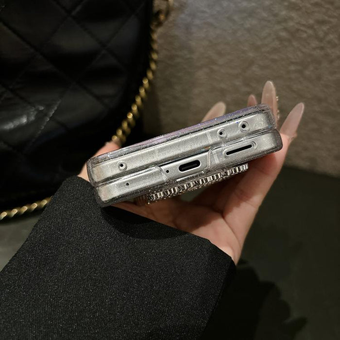 Funda para teléfono móvil de la serie Glitter Stardust con soporte en forma de corazón, For Xiaomi Mix Flip 2, For Xiaomi Mix Flip