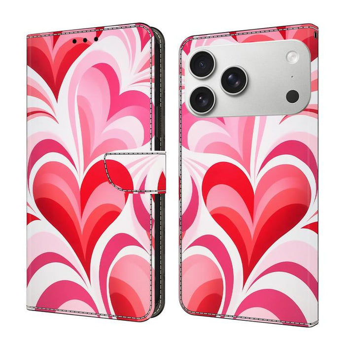 Funda para teléfono de cuero vegano pintado con efecto cristal, For iPhone 17e / 16e, For iPhone 17 Pro Max, For iPhone 17 Pro, For iPhone 17
