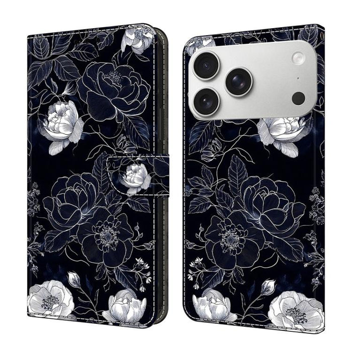 Funda para teléfono de cuero vegano pintado con efecto cristal, For iPhone 17e / 16e, For iPhone 17 Pro Max, For iPhone 17 Pro, For iPhone 17