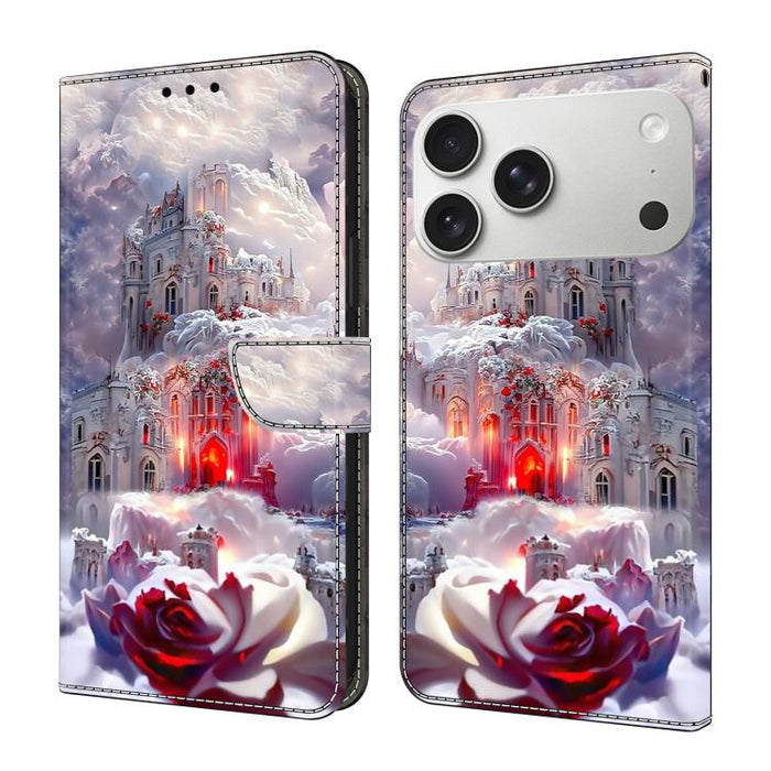 Funda para teléfono de cuero vegano pintado con efecto cristal, For iPhone 17e / 16e, For iPhone 17 Pro Max, For iPhone 17 Pro, For iPhone 17