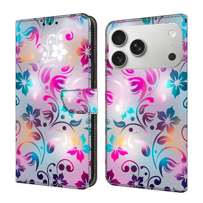 Funda para teléfono de cuero vegano pintado con efecto cristal, For iPhone 17e / 16e, For iPhone 17 Pro Max, For iPhone 17 Pro, For iPhone 17