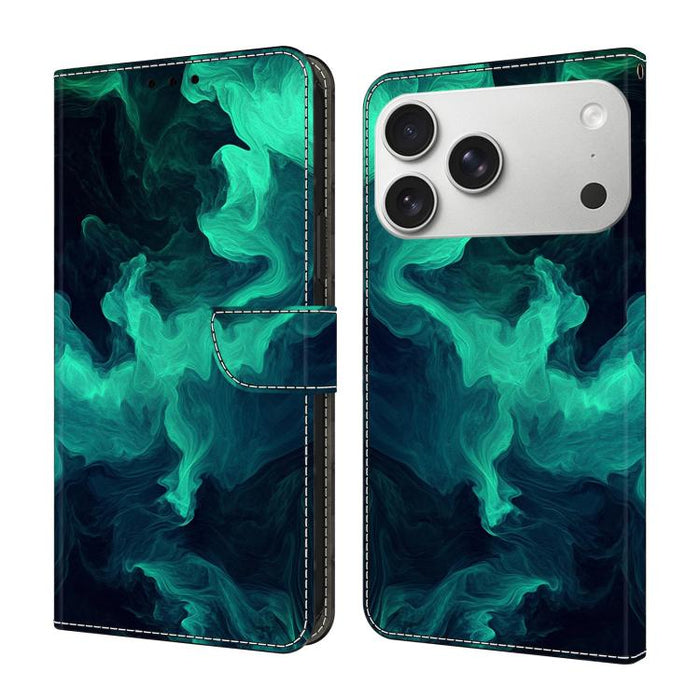 Funda para teléfono de cuero vegano pintado con efecto cristal, For iPhone 17e / 16e, For iPhone 17 Pro Max, For iPhone 17 Pro, For iPhone 17