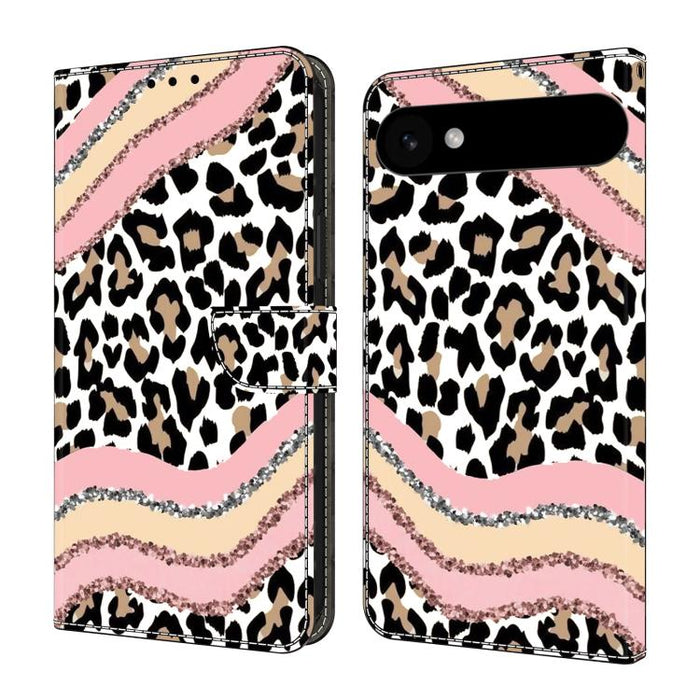 Funda para teléfono de cuero vegano pintado con efecto cristal, For iPhone Air, For iPhone 16 Pro Max, For iPhone 16 Pro, For iPhone 16