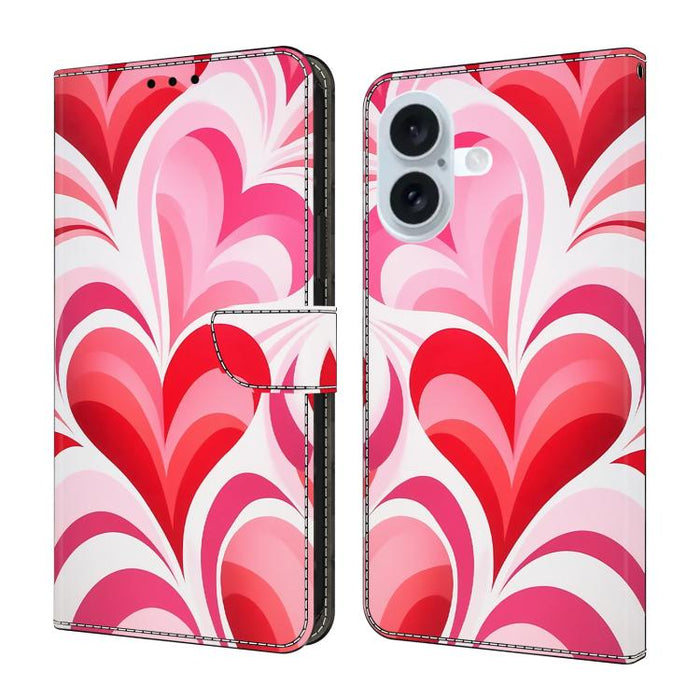 Funda para teléfono de cuero vegano pintado con efecto cristal, For iPhone 17e / 16e, For iPhone 17 Pro Max, For iPhone 17 Pro, For iPhone 17