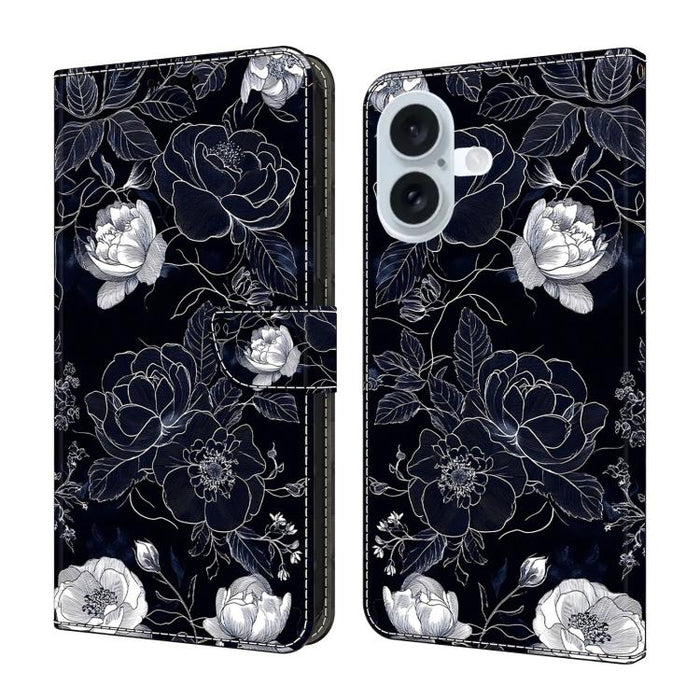 Funda para teléfono de cuero vegano pintado con efecto cristal, For iPhone 17e / 16e, For iPhone 17 Pro Max, For iPhone 17 Pro, For iPhone 17