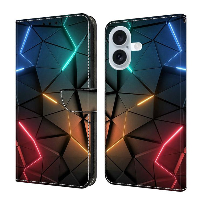 Funda para teléfono de cuero vegano pintado con efecto cristal, For iPhone 17e / 16e, For iPhone 17 Pro Max, For iPhone 17 Pro, For iPhone 17
