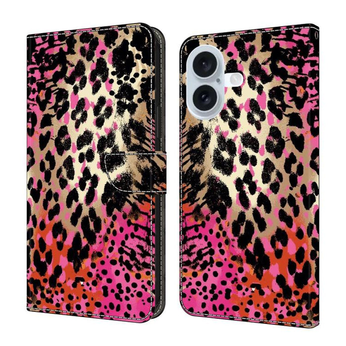 Funda para teléfono de cuero vegano pintado con efecto cristal, For iPhone 17e / 16e, For iPhone 17 Pro Max, For iPhone 17 Pro, For iPhone 17