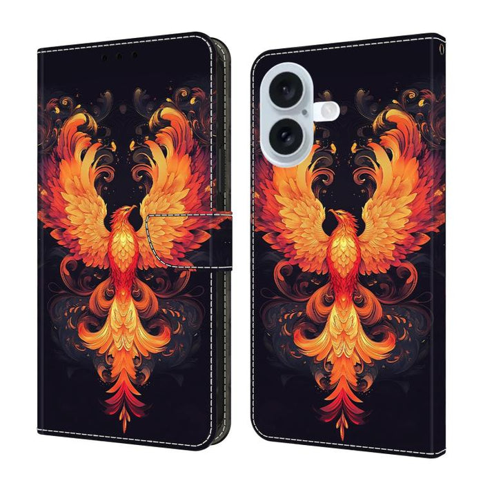 Funda para teléfono de cuero vegano pintado con efecto cristal, For iPhone 17e / 16e, For iPhone 17 Pro Max, For iPhone 17 Pro, For iPhone 17