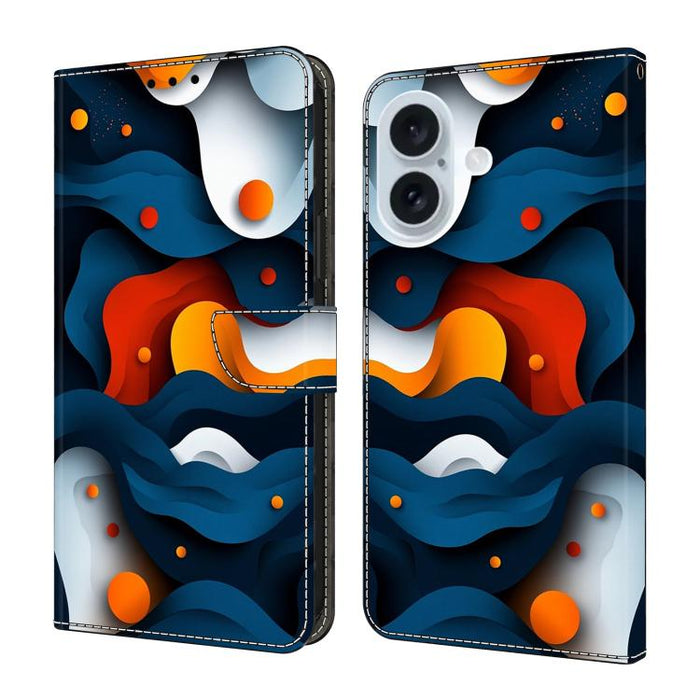 Funda para teléfono de cuero vegano pintado con efecto cristal, For iPhone 17e / 16e, For iPhone 17 Pro Max, For iPhone 17 Pro, For iPhone 17