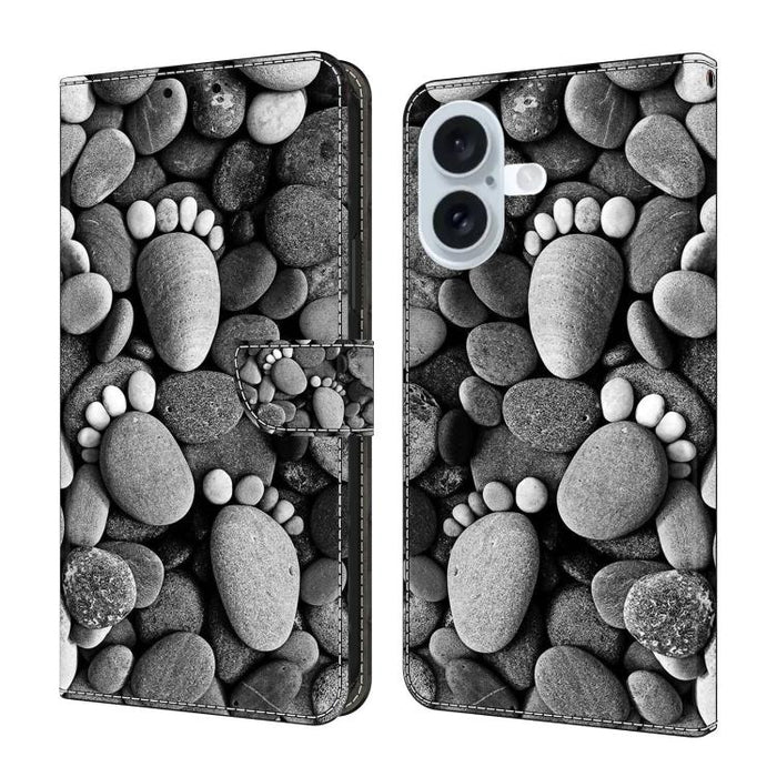 Funda para teléfono de cuero vegano pintado con efecto cristal, For iPhone 17e / 16e, For iPhone 17 Pro Max, For iPhone 17 Pro, For iPhone 17