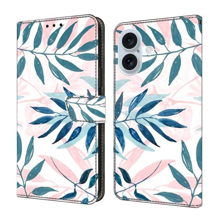 Funda para teléfono de cuero vegano pintado con efecto cristal, For iPhone 17e / 16e, For iPhone 17 Pro Max, For iPhone 17 Pro, For iPhone 17