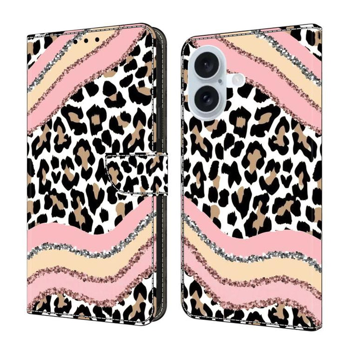 Funda para teléfono de cuero vegano pintado con efecto cristal, For iPhone 17e / 16e, For iPhone 17 Pro Max, For iPhone 17 Pro, For iPhone 17