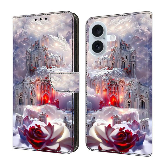 Funda para teléfono de cuero vegano pintado con efecto cristal, For iPhone 17e / 16e, For iPhone 17 Pro Max, For iPhone 17 Pro, For iPhone 17