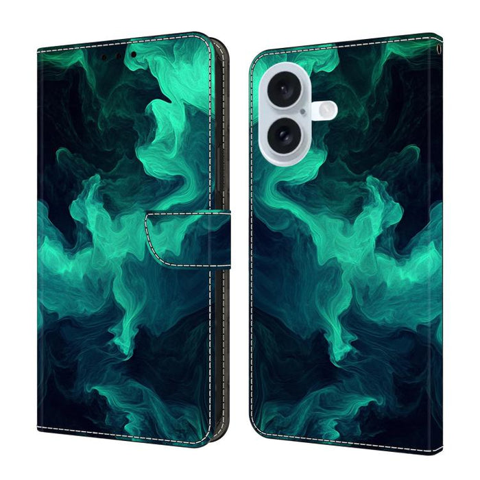 Funda para teléfono de cuero vegano pintado con efecto cristal, For iPhone 17e / 16e, For iPhone 17 Pro Max, For iPhone 17 Pro, For iPhone 17