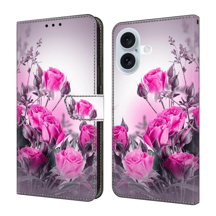 Funda para teléfono de cuero vegano pintado con efecto cristal, For iPhone 17e / 16e, For iPhone 17 Pro Max, For iPhone 17 Pro, For iPhone 17
