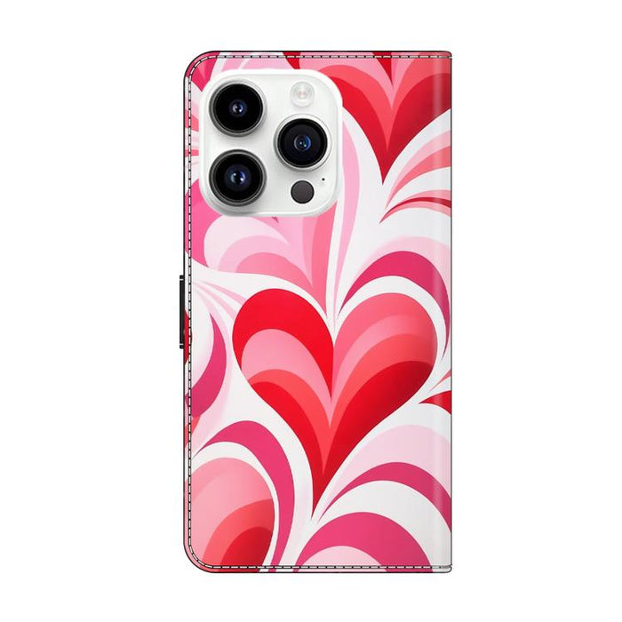 Funda para teléfono de cuero vegano pintado con efecto cristal, For iPhone 15 Pro Max, For iPhone 15 Pro, For iPhone 14 / 13, For iPhone 14 Pro