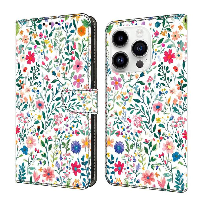 Funda para teléfono de cuero vegano pintado con efecto cristal, For iPhone 15 Pro Max, For iPhone 15 Pro, For iPhone 14 / 13, For iPhone 14 Pro