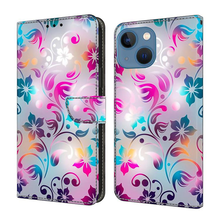 Funda para teléfono de cuero vegano pintado con efecto cristal, For iPhone 15 Pro Max, For iPhone 15 Pro, For iPhone 14 / 13, For iPhone 14 Pro