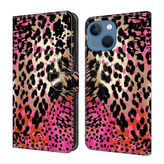 Funda para teléfono de cuero vegano pintado con efecto cristal, For iPhone 15 Pro Max, For iPhone 15 Pro, For iPhone 14 / 13, For iPhone 14 Pro