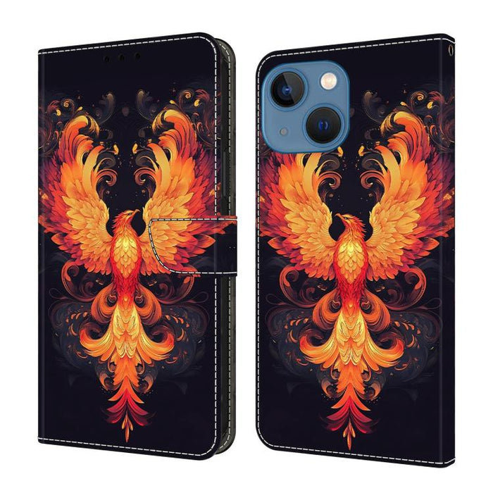 Funda para teléfono de cuero vegano pintado con efecto cristal, For iPhone 15 Pro Max, For iPhone 15 Pro, For iPhone 14 / 13, For iPhone 14 Pro