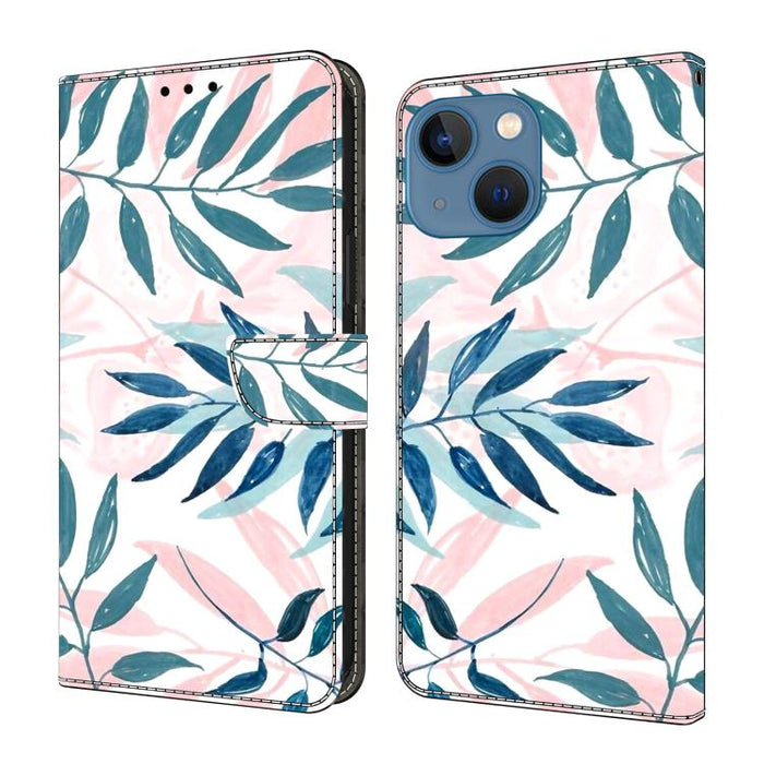 Funda para teléfono de cuero vegano pintado con efecto cristal, For iPhone 15 Pro Max, For iPhone 15 Pro, For iPhone 14 / 13, For iPhone 14 Pro