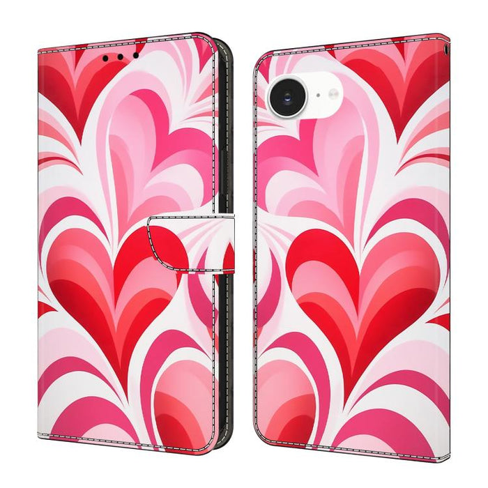 Funda para teléfono de cuero vegano pintado con efecto cristal, For iPhone 17e / 16e, For iPhone 17 Pro Max, For iPhone 17 Pro, For iPhone 17