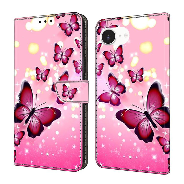 Funda para teléfono de cuero vegano pintado con efecto cristal, For iPhone 17e / 16e, For iPhone 17 Pro Max, For iPhone 17 Pro, For iPhone 17