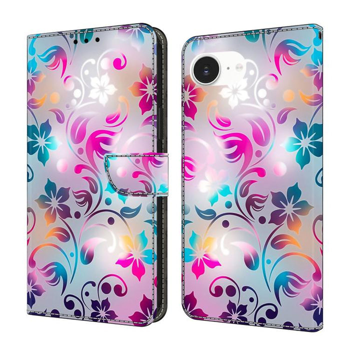 Funda para teléfono de cuero vegano pintado con efecto cristal, For iPhone 17e / 16e, For iPhone 17 Pro Max, For iPhone 17 Pro, For iPhone 17