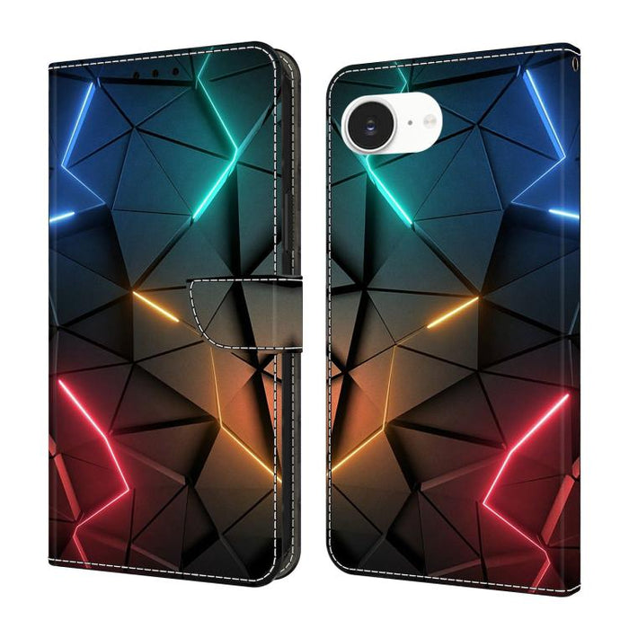 Funda para teléfono de cuero vegano pintado con efecto cristal, For iPhone 17e / 16e, For iPhone 17 Pro Max, For iPhone 17 Pro, For iPhone 17