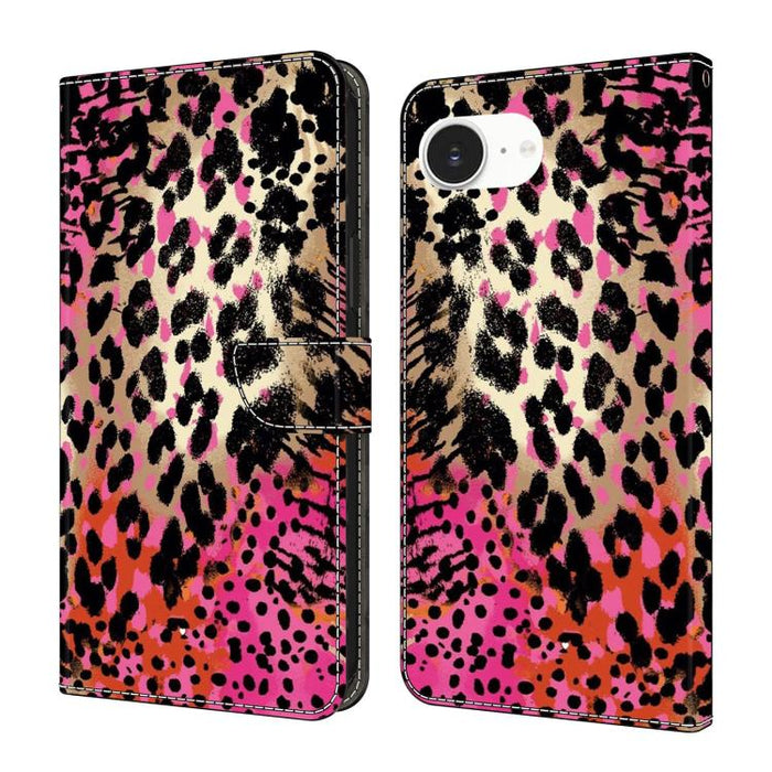Funda para teléfono de cuero vegano pintado con efecto cristal, For iPhone 17e / 16e, For iPhone 17 Pro Max, For iPhone 17 Pro, For iPhone 17