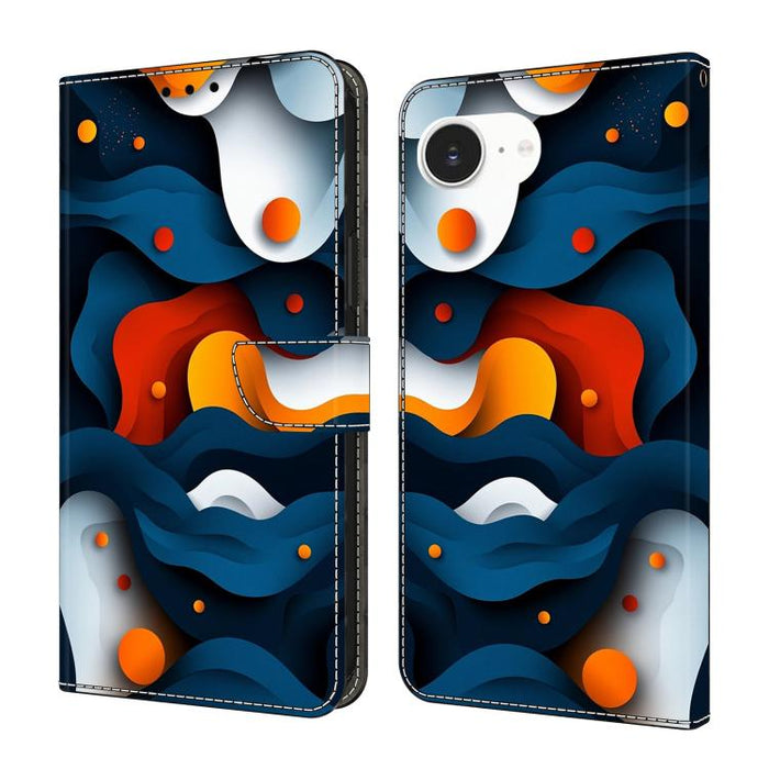 Funda para teléfono de cuero vegano pintado con efecto cristal, For iPhone 17e / 16e, For iPhone 17 Pro Max, For iPhone 17 Pro, For iPhone 17