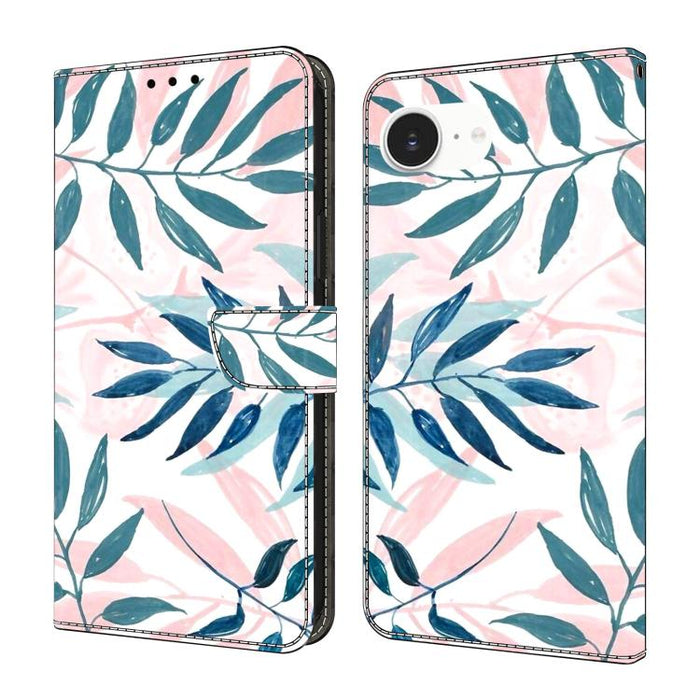 Funda para teléfono de cuero vegano pintado con efecto cristal, For iPhone 17e / 16e, For iPhone 17 Pro Max, For iPhone 17 Pro, For iPhone 17