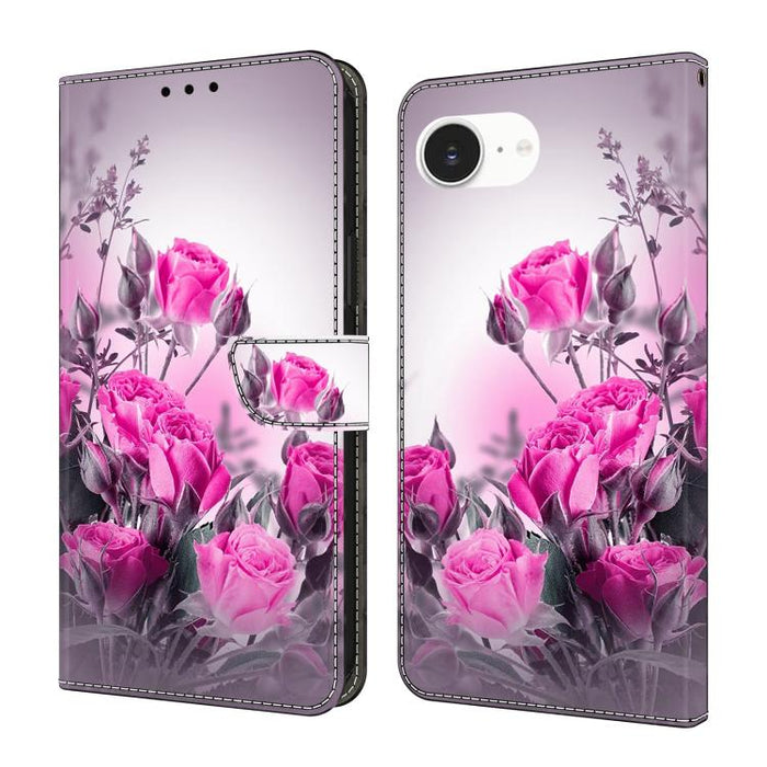 Funda para teléfono de cuero vegano pintado con efecto cristal, For iPhone 17e / 16e, For iPhone 17 Pro Max, For iPhone 17 Pro, For iPhone 17