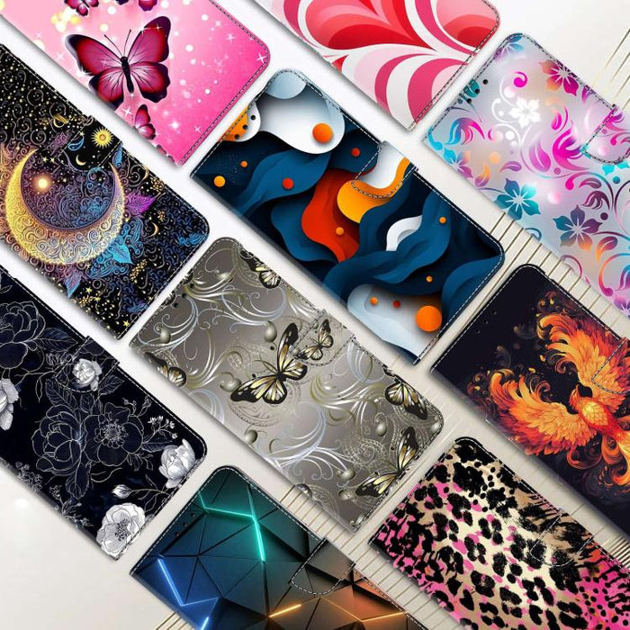 Funda para teléfono de cuero vegano pintado con efecto cristal, For iPhone 17e / 16e, For iPhone 17 Pro Max, For iPhone 17 Pro, For iPhone 17