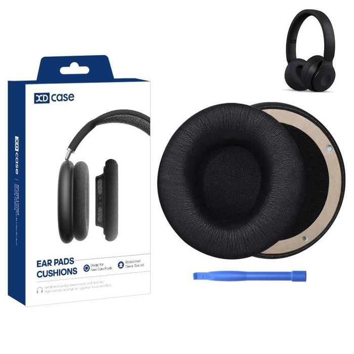 XDcase 1 par de almohadillas de repuesto de cuero proteico para auriculares con herramienta de palanca, For Beats Solo Pro Wireless