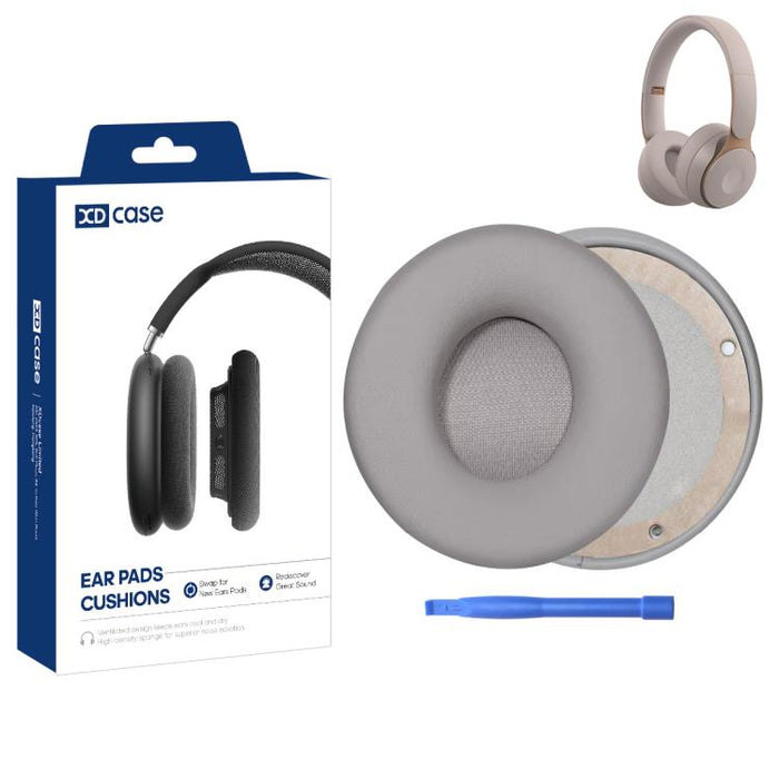 XDcase 1 par de almohadillas de repuesto de cuero proteico para auriculares con herramienta de palanca, For Beats Solo Pro Wireless