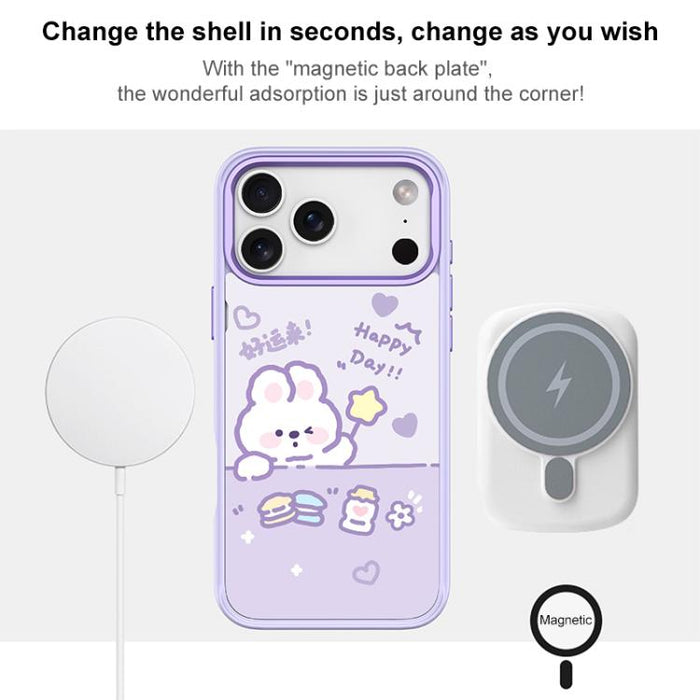 Funda magnética para teléfono con estampado de conejo estrellado de la buena suerte, For iPhone 17 Pro Max, For iPhone 17 Pro, For iPhone 17, For iPhone Air, For iPhone 16 Pro Max, For iPhone 16 Pro, For iPhone 16 Plus, For iPhone 16                   ...