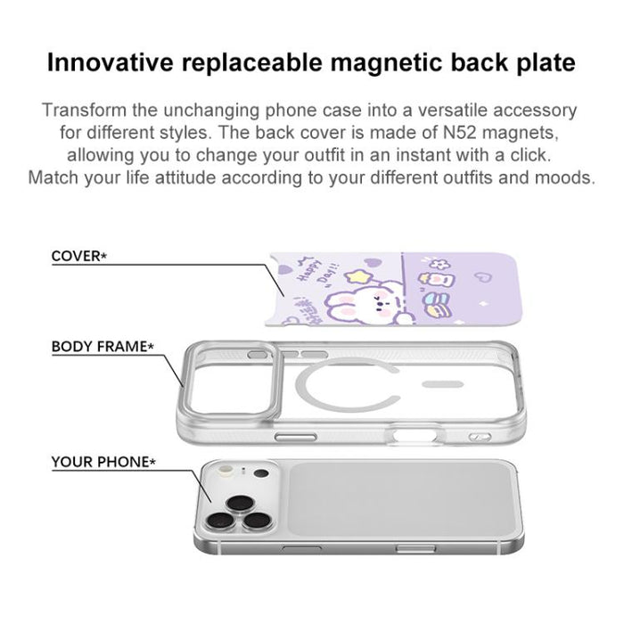 Funda magnética para teléfono con estampado de conejo estrellado de la buena suerte, For iPhone 17 Pro Max, For iPhone 17 Pro, For iPhone 17, For iPhone Air, For iPhone 16 Pro Max, For iPhone 16 Pro, For iPhone 16 Plus, For iPhone 16                   ...