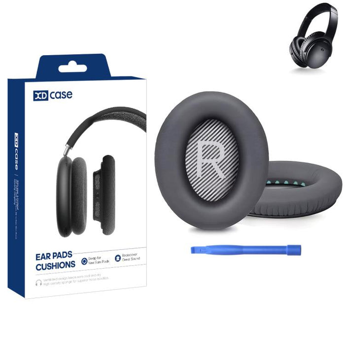 XDcase 1 par de almohadillas de repuesto de cuero proteico para auriculares con herramienta de apertura., For Bose QuietComfort 35 / 35 II